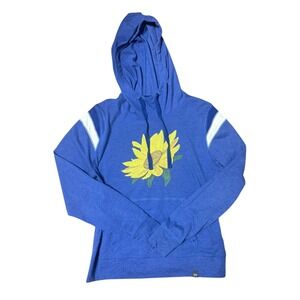 New Era Sunflower Graphic Hoodie White Stripe Blue Women's Sweatshirt